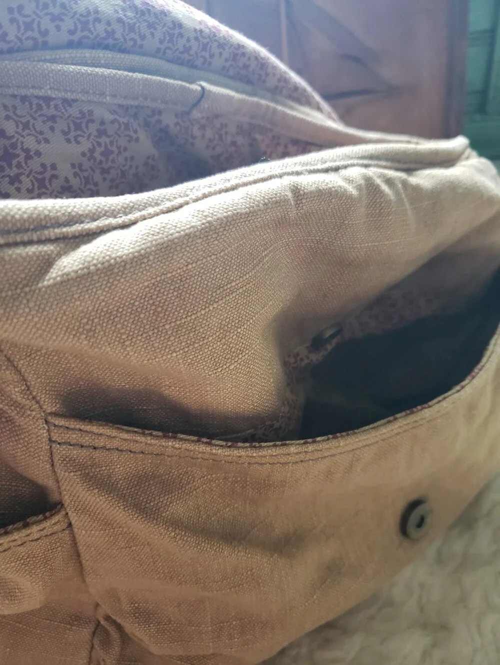 Large Vintage Fossil Canvas Messenger Bag Crossbody